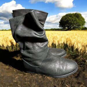 Stuart Weitzman size 6.5 black slouchy leather boots